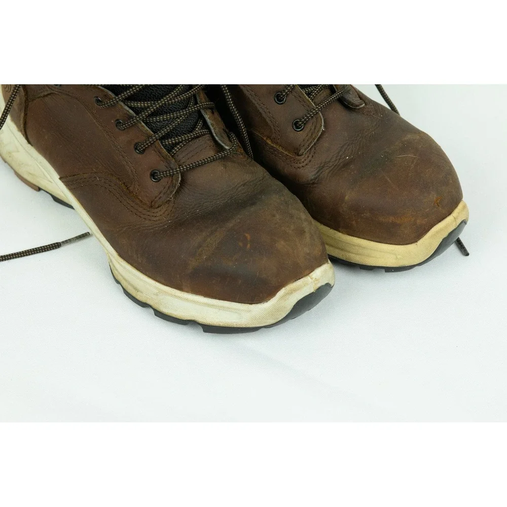 Wolverine Mens Brown Leather Waterproof Work Boots Lace Up Utility Shoes 9M